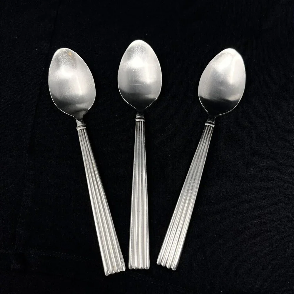 Cambridge Flatware Stainless Ribbed Ridges Spoon Set of‎ 3
